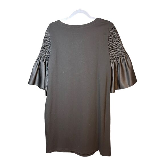 Kobi Halperin Women's Suzette Shift Dress Black Statement Sleeves XL Ruffle - Picture 4 of 11